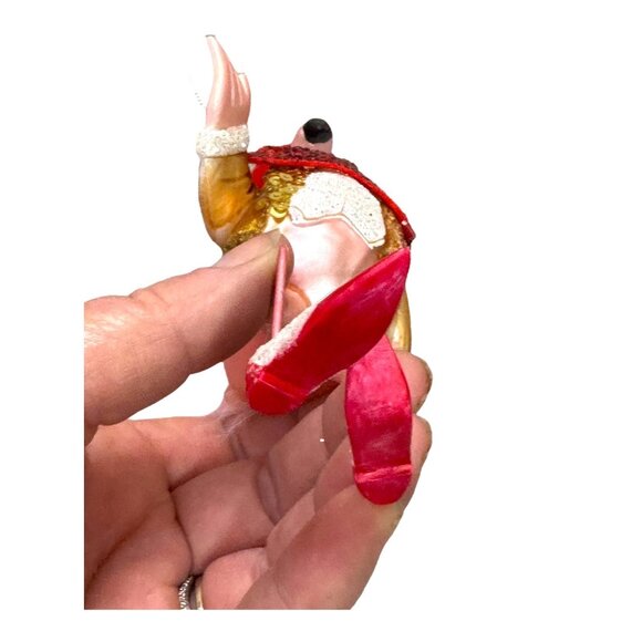 Vintage Dancing With Stars Fred Astaire Liberace Pink Flamingo Ornament Glitter - Picture 3 of 4